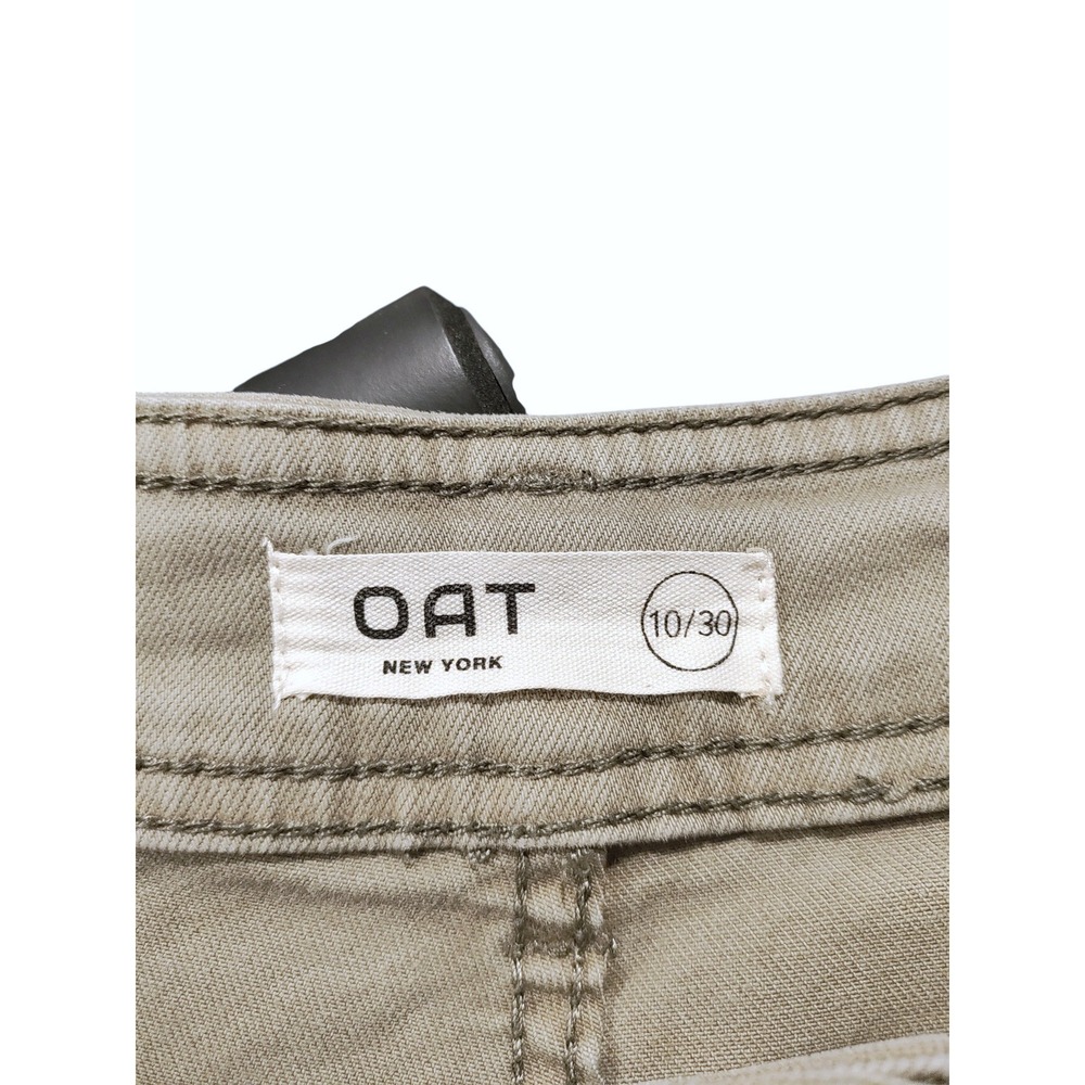 OAT New York Women Olive Green Wide Leg Cargo Pants Raw Hem Size 10 / 30 - Picture 7 of 9